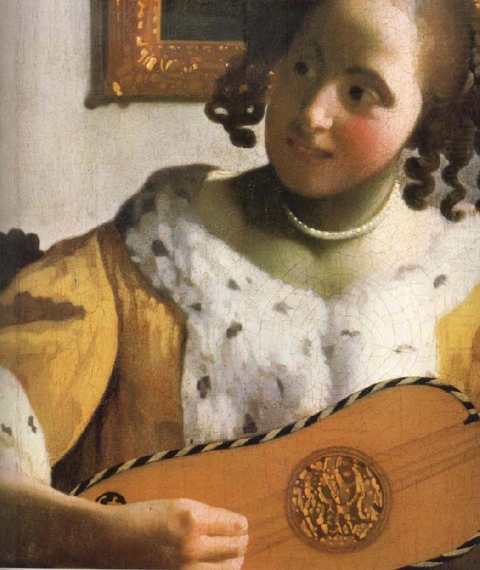Jan Vermeer Detail of  Woman is playing Guitar china oil painting image